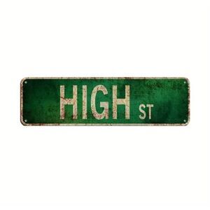 New! Metal Tin Sign (4''x16") HIGH STREET Hippies are Happier!